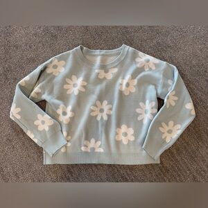 Green flower sweater, size Large